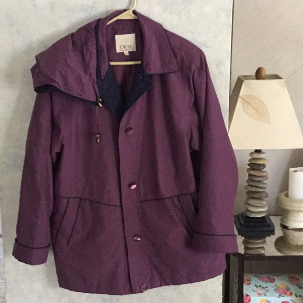 EWM Jacket w/removable hood/ Plum color/Size 14
